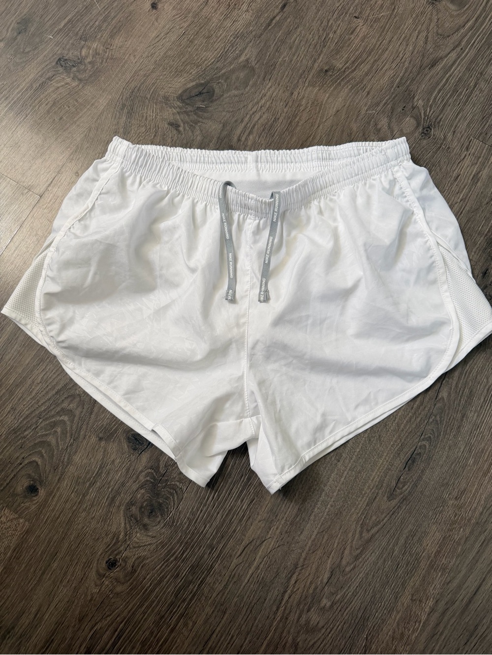 Nike Women's White Athletic Mesh-Trim Shorts